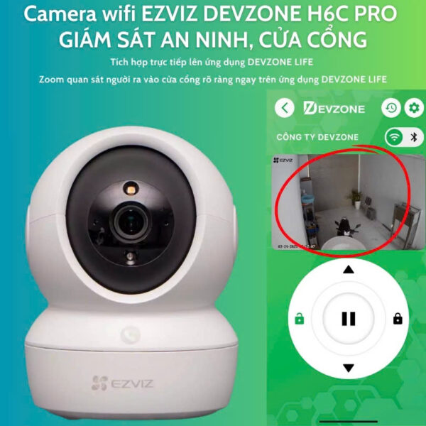 Camera wifi EZVIZ DEVZONE H6C PRO lắp trong nhà giám sát cửa cổng đàm thoại ghi hình màu ban đêm