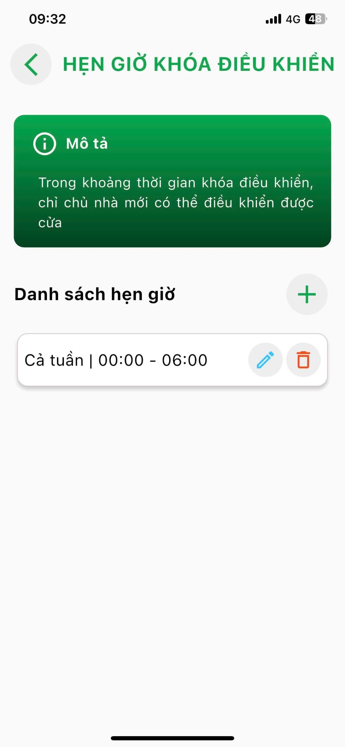Giao diện hẹn giờ cửa cuốn tự động