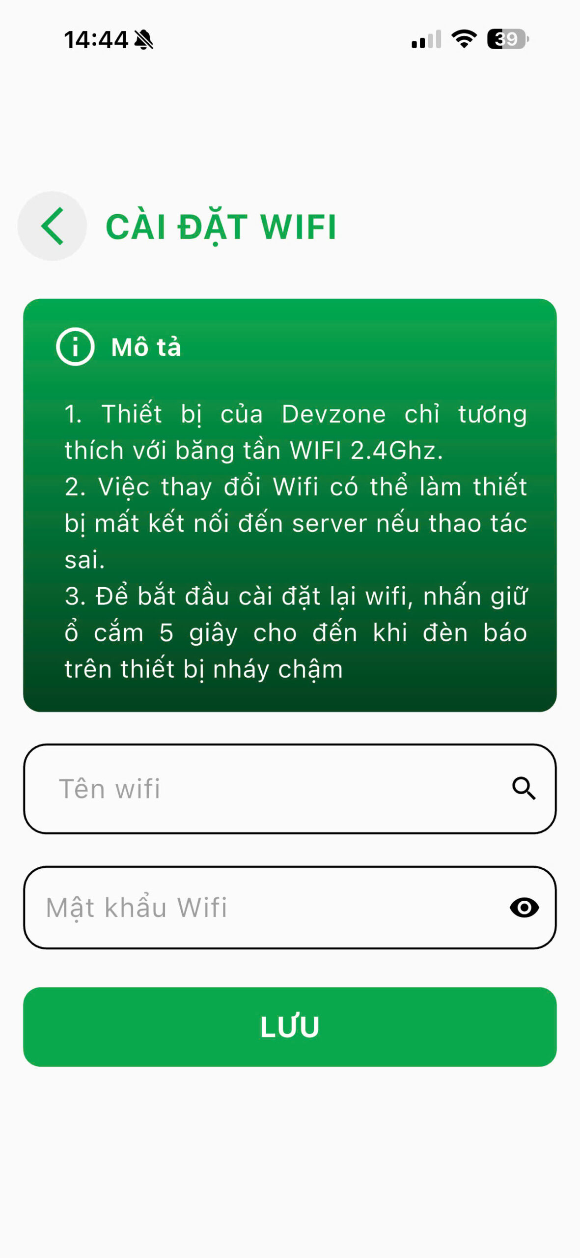 Kết nối ổ cắm DEVZONE SPD với ứng dụng DEVZONE LIFE