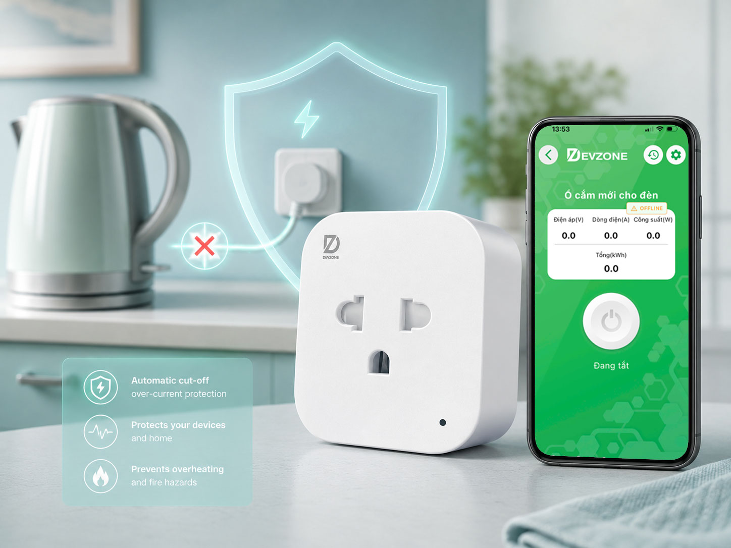 Thiết lập ngưỡng dòng điện và tự ngắt trên DEVZONE SPD Duo