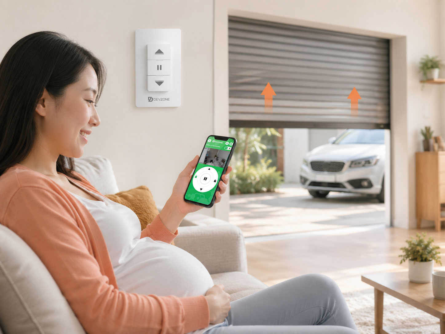 Điều khiển cửa cuốn qua ứng dụng DEVZONE