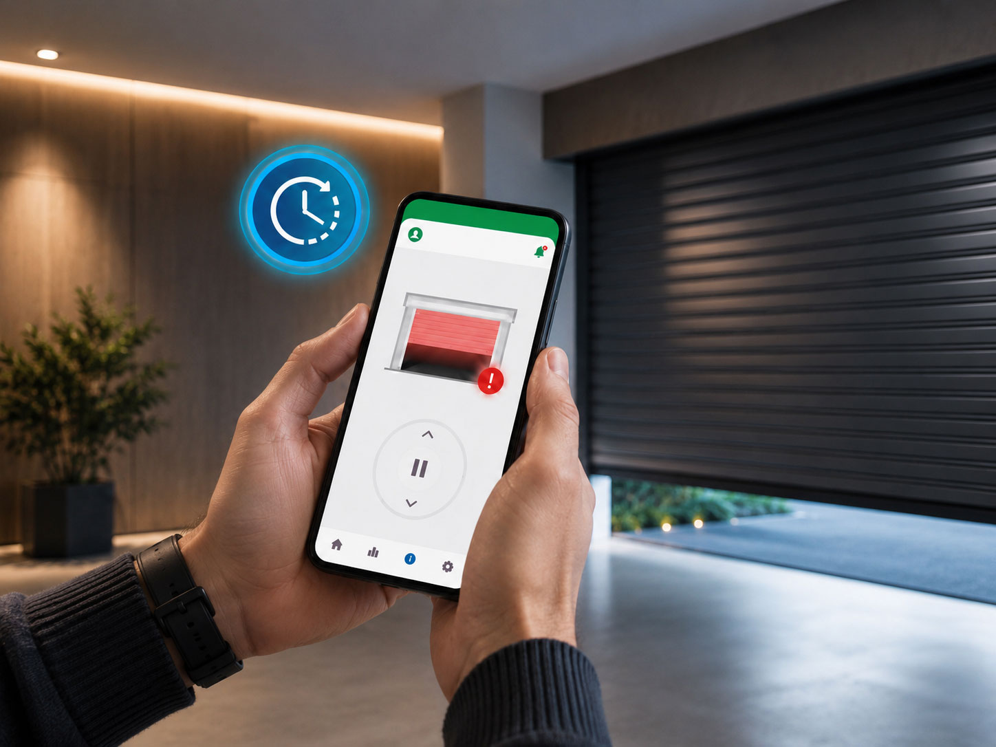 Cảnh báo trạng thái bất thường của cửa cuốn