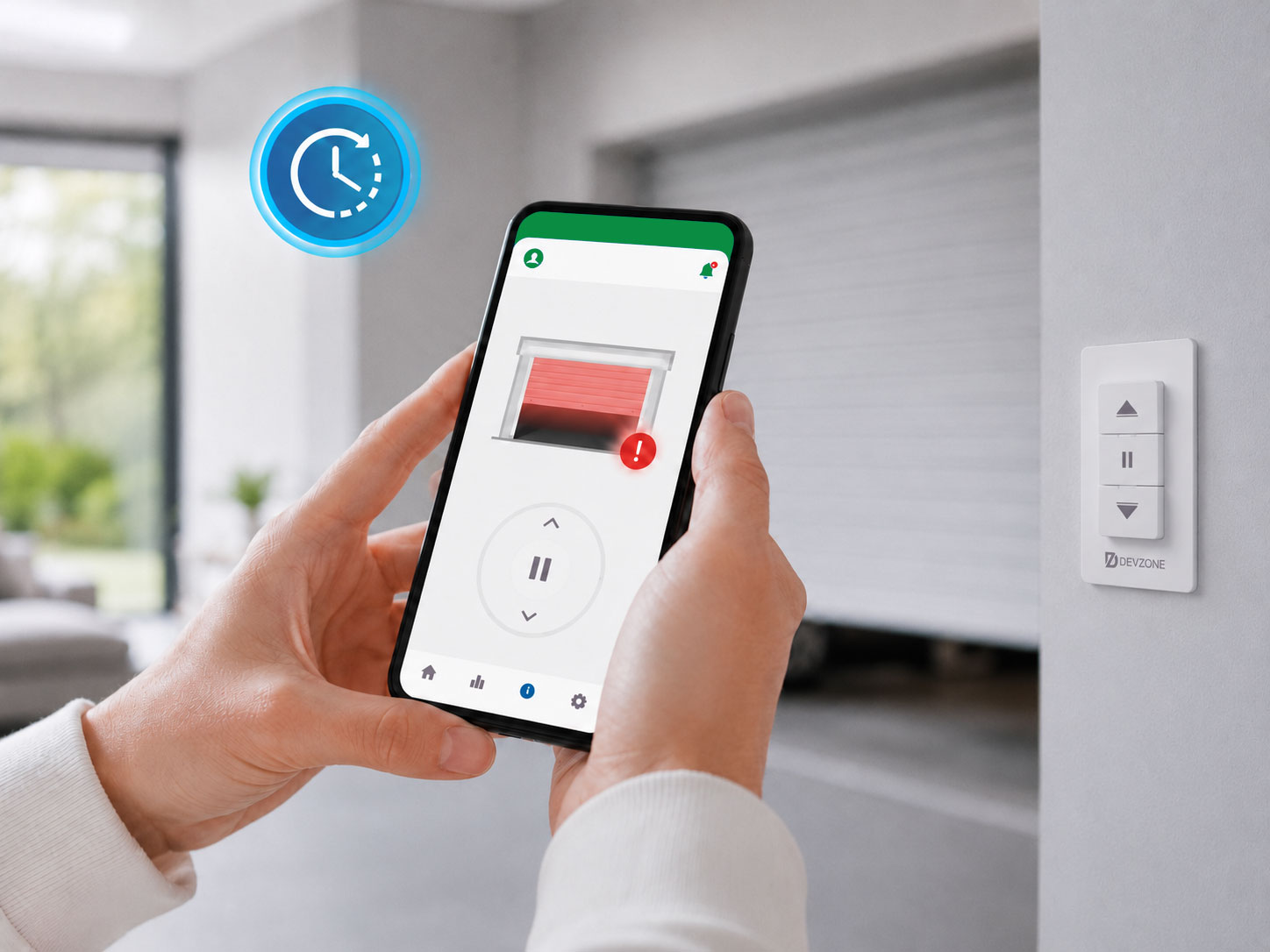 Cảnh báo trạng thái bất thường của cửa cuốn