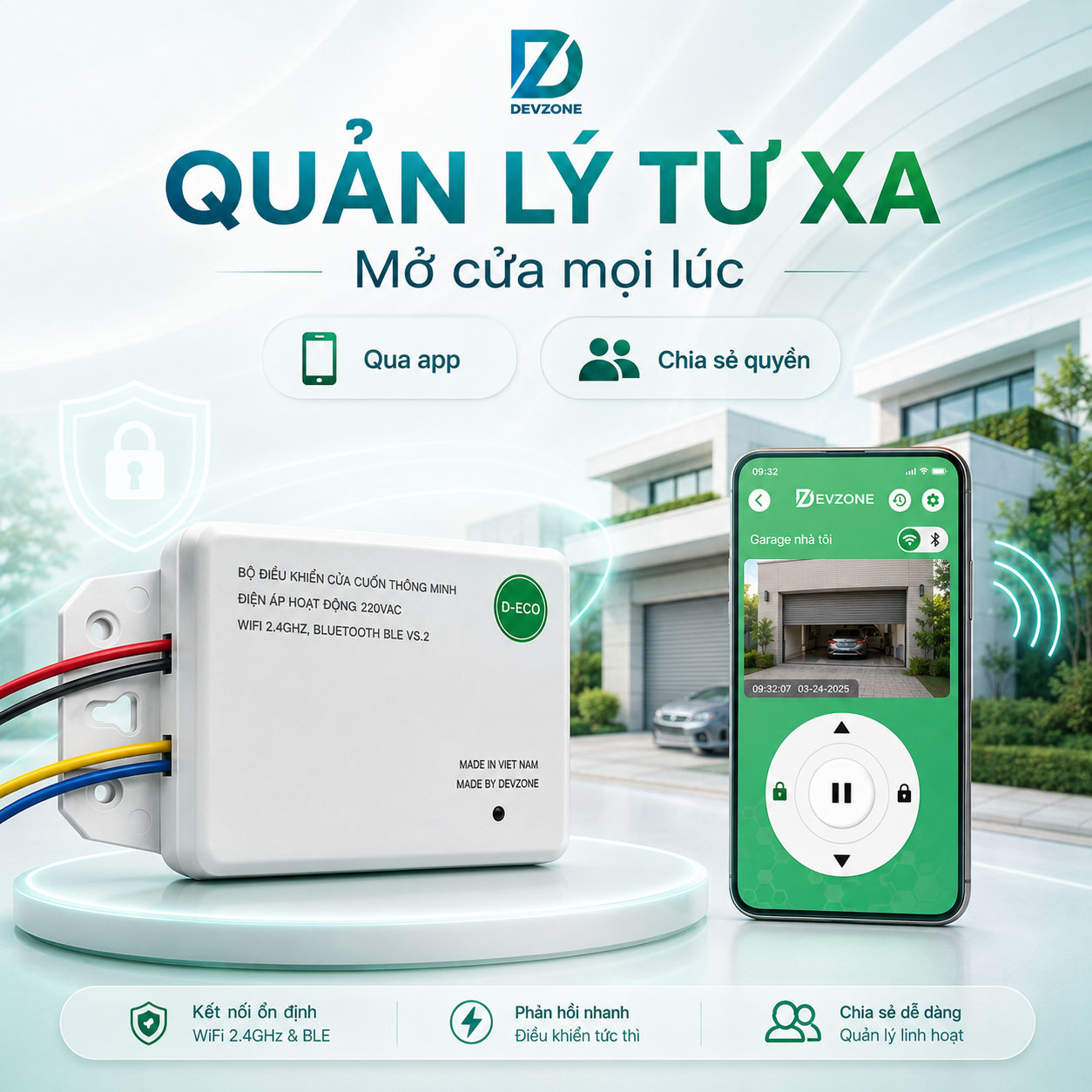 Công tắc cửa cuốn thông minh DevZone