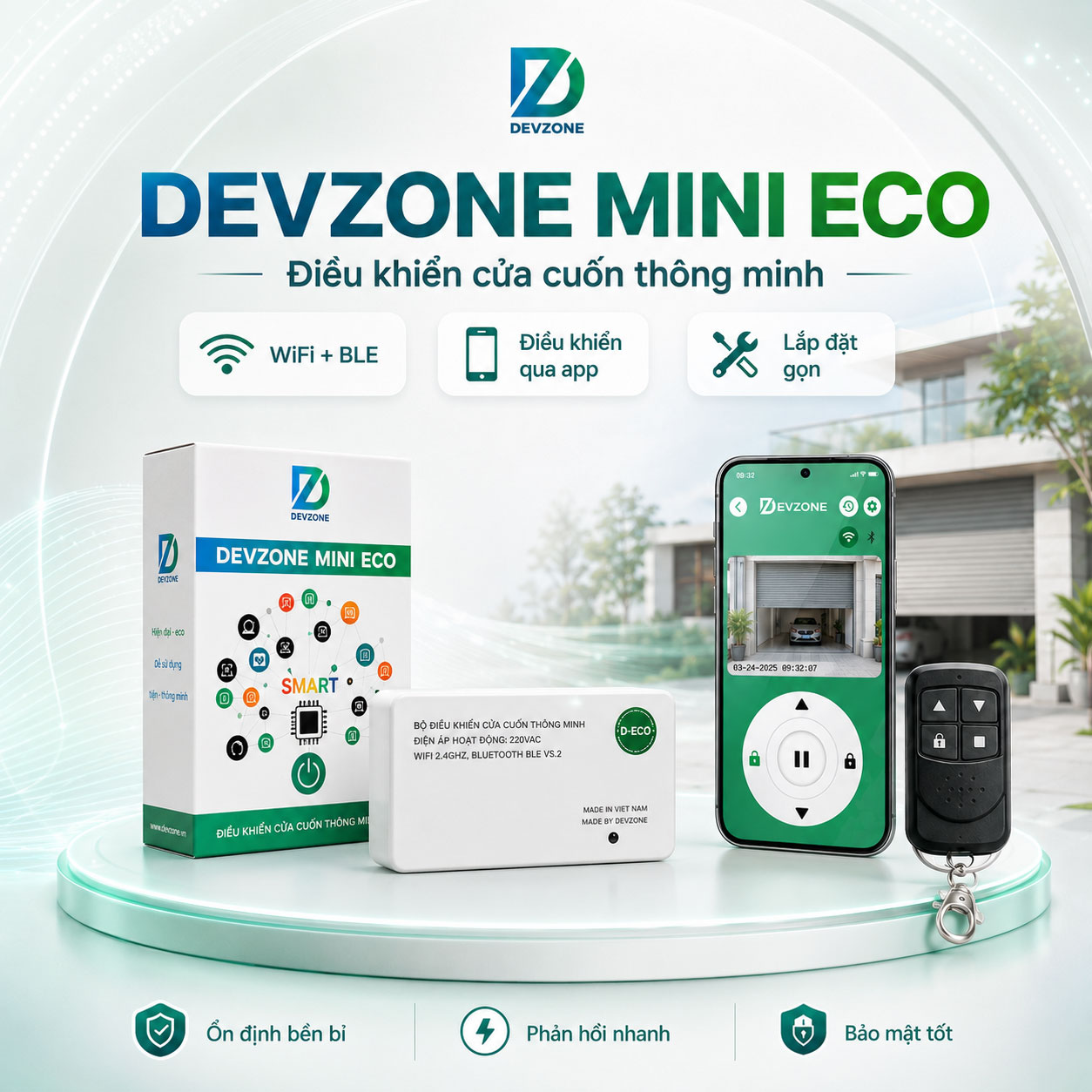 Công tắc cửa cuốn DevZone mặt sau